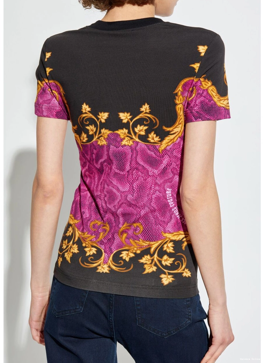 Cheap T-shirt snakeskin-print Versace Couture Women Jeans 0626